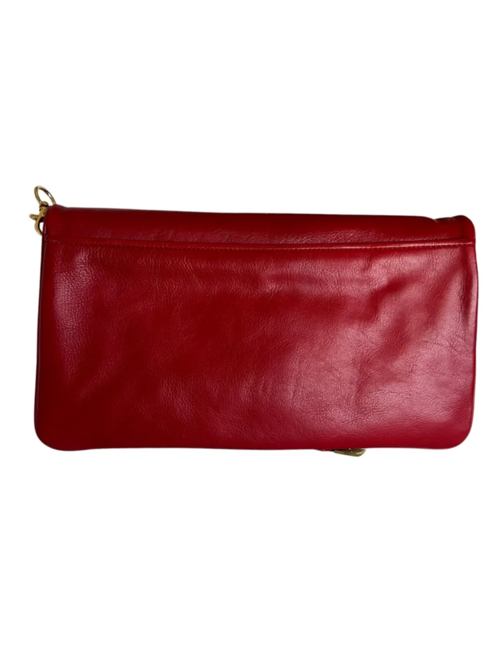 Tory Burch NWT Leather Clutch Bag CLAYTON REVA CLUTCH French Red